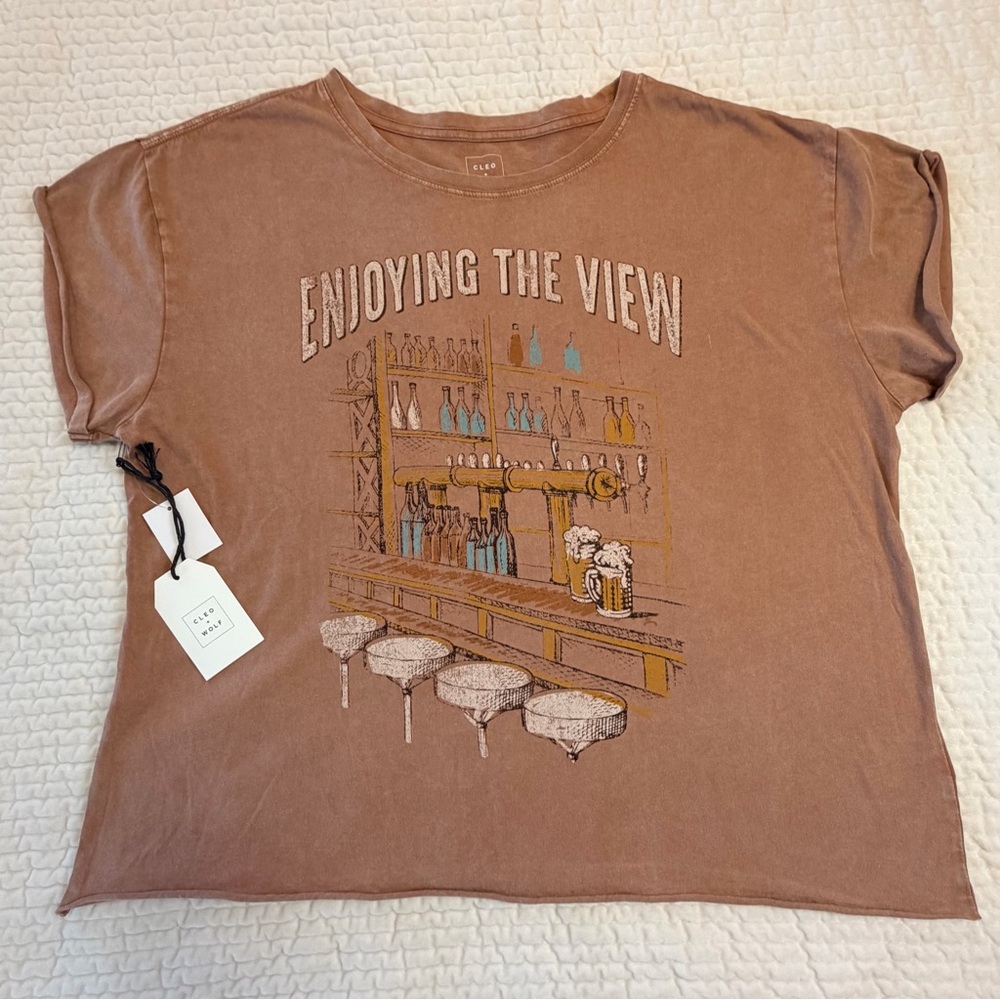 Enjoying the View Clay/ Terracotta Colored Graphic Tee